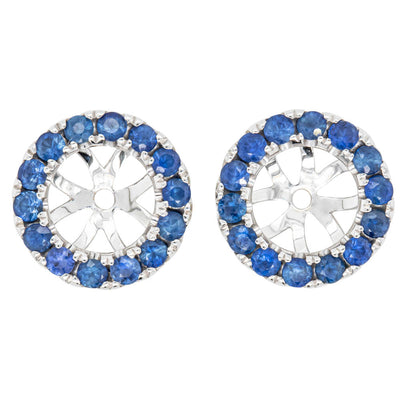 18ct White Gold Sapphire Blossom Enhancers-Earrings-Walker & Hall