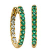18ct Yellow Gold .90ct Emerald & Diamond Jupiter Hoop Earrings-Earrings-Walker & Hall