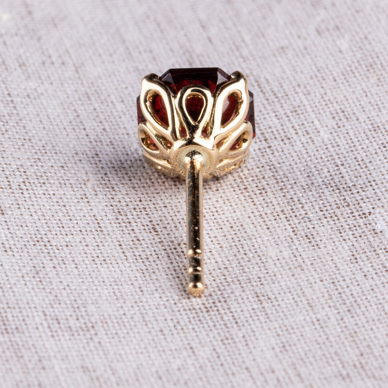 18ct Yellow Gold Garnet Octavia Stud Earrings-Earrings-Walker & Hall
