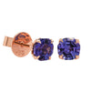 18ct Rose Gold Tanzanite Octavia Stud Earrings-Earrings-Walker & Hall