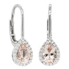 18ct White Gold 1.34ct Morganite & Diamond Mini Sierra Earrings-Earrings-Walker & Hall