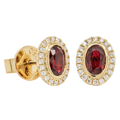 18ct Yellow Gold 1.28ct Ruby & Diamond Isla Earrings-Earrings-Walker & Hall