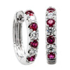 18ct White Gold Ruby & Diamond Meridien Earrings-Earrings-Walker & Hall