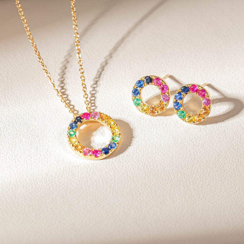 9ct Yellow Gold Petite Prism Stud Earrings-Earrings-Walker & Hall