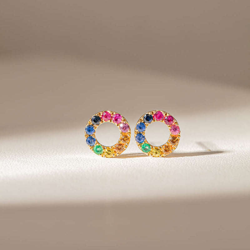 9ct Yellow Gold Petite Prism Stud Earrings-Earrings-Walker & Hall