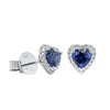 18ct White Gold Sapphire & Diamond Earrings-Earrings-Walker & Hall