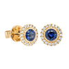 18ct Yellow Gold 1.10ct Sapphire & Diamond Isla Earrings-Earrings-Walker & Hall