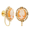Deja Vu 9ct Yellow Gold Cameo Screw On Earrings-Earrings-Walker & Hall