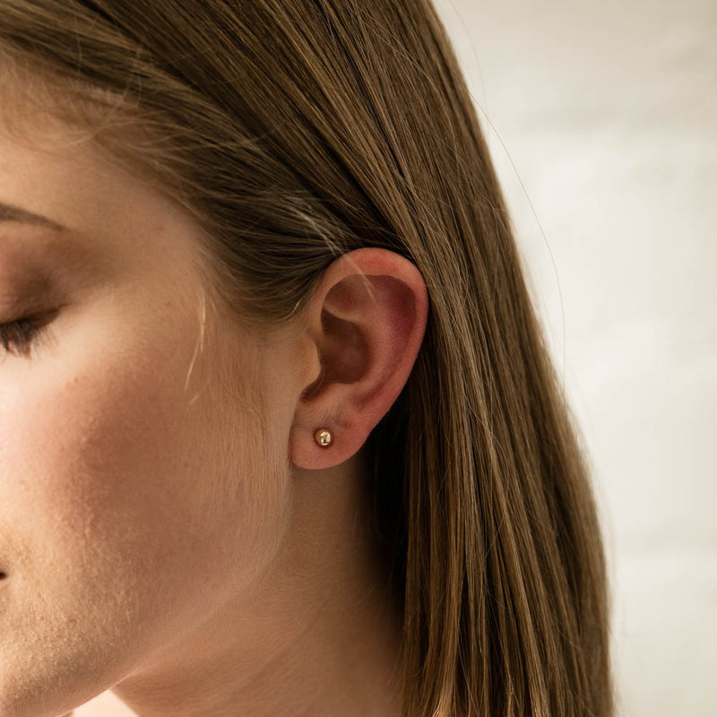 9ct Yellow Gold 5mm Ball Stud Earrings-Earrings-Walker & Hall