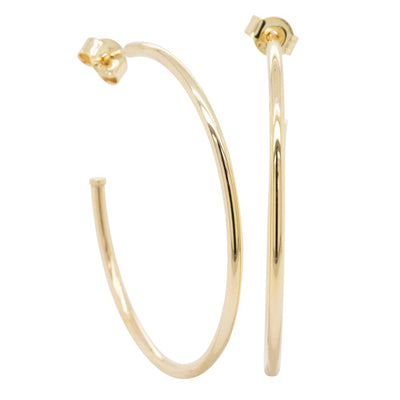 9ct Yellow Gold Open Hoop Earrings-Earrings-Walker & Hall