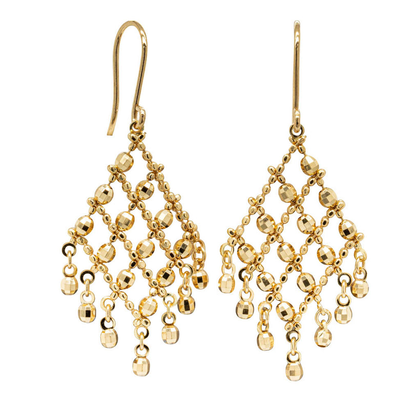 18ct Yellow Gold Mai Tai Faceted Bead Drop Earrings-Earrings-Walker & Hall