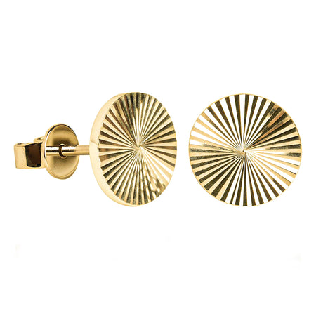 9ct Yellow Gold Reflections Stud Earrings-Earrings-Walker & Hall