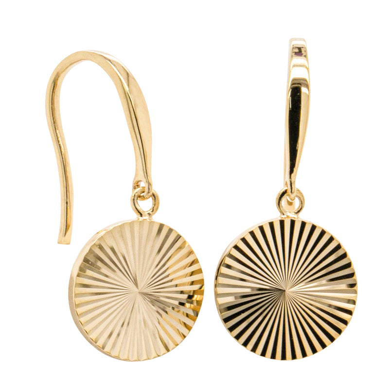 9ct Yellow Gold Reflections Mini Drop Earrings-Earrings-Walker & Hall