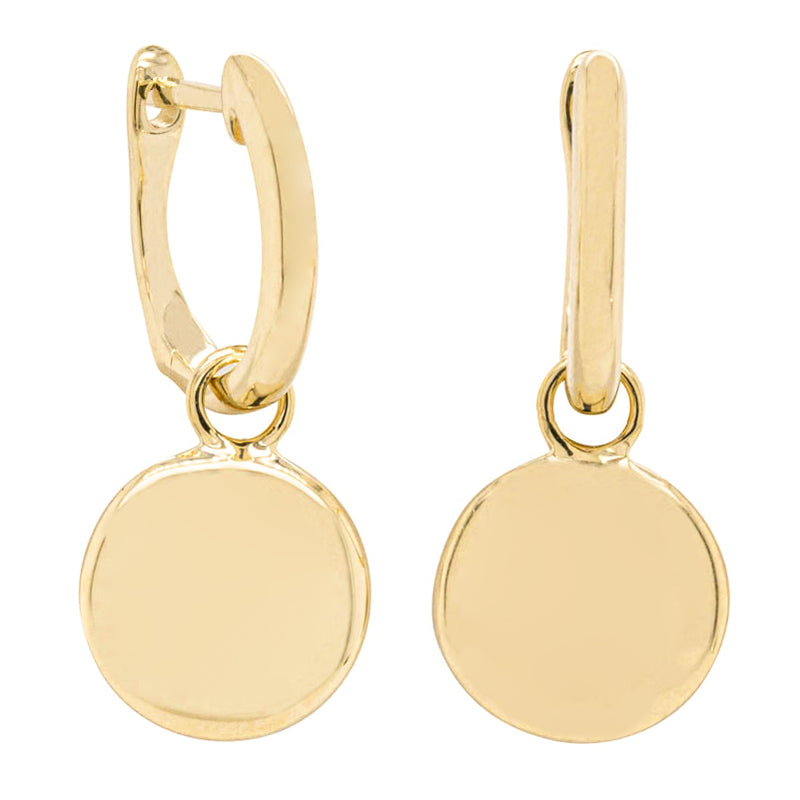 9ct Yellow Gold Cosy Earrings With Pebble Drop-Earrings-Walker & Hall