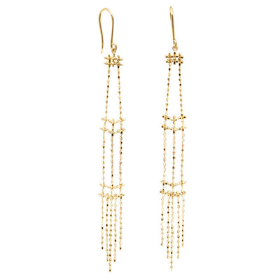 18ct Yellow Gold Mojito Tassel Drop Earrings-Earrings-Walker & Hall