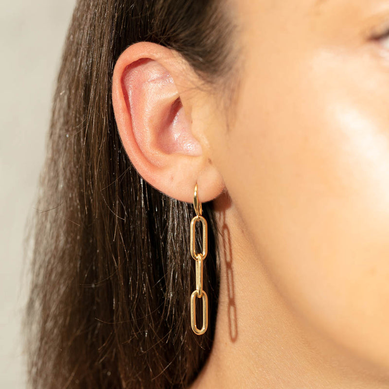 9ct Yellow Gold Negroni Drop Earrings-Earrings-Walker & Hall