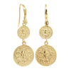 14ct Yellow Gold Medusa Drop Earrings-Earrings-Walker & Hall