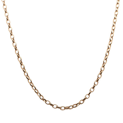 9ct Rose Gold Oval Belcher Chain-Necklace-Walker & Hall