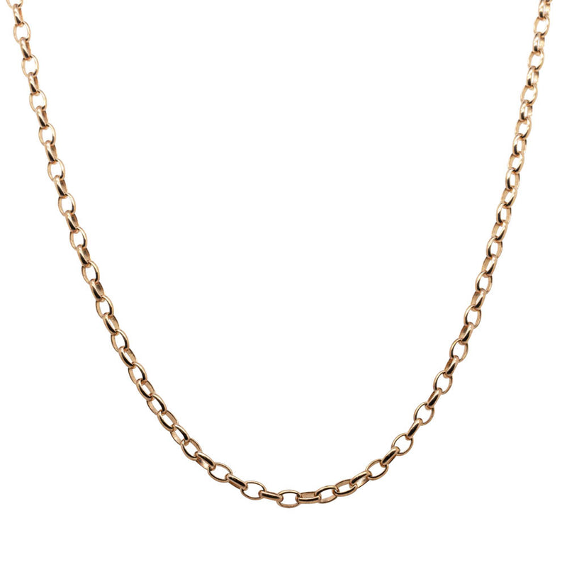 9ct Rose Gold Oval Belcher Chain-Necklace-Walker & Hall