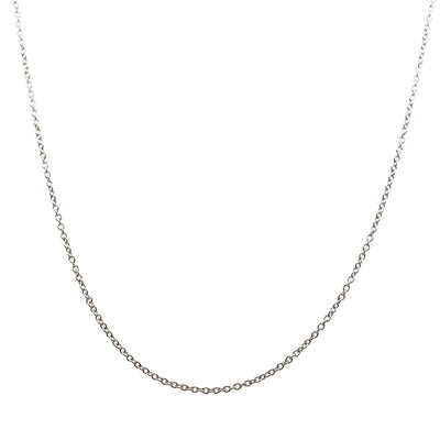 9ct White Gold Cable Chain-Necklace-Walker & Hall