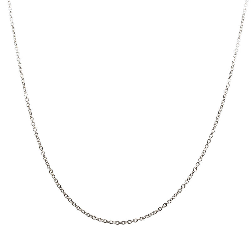 9ct White Gold Cable Chain-Necklace-Walker & Hall