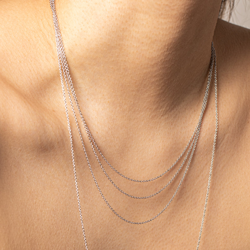 9ct White Gold Cable Chain-Necklace-Walker & Hall