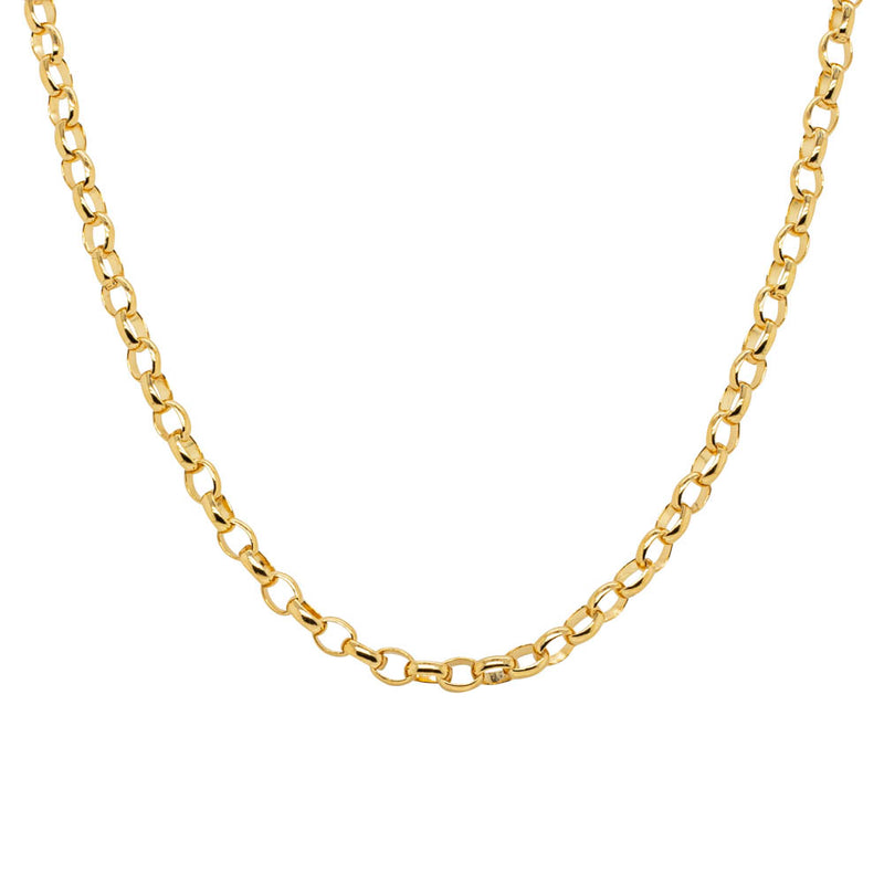 9ct Yellow Gold Oval Belcher Chain-Necklace-Walker & Hall