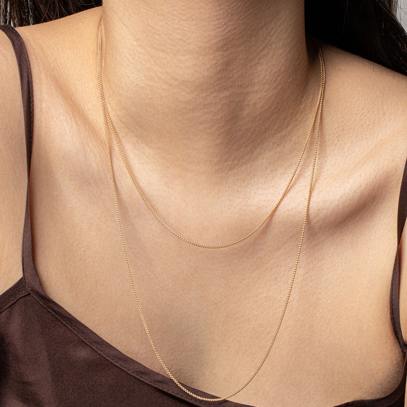 18ct Yellow Gold 1mm Wheat Chain-Necklace-Walker & Hall
