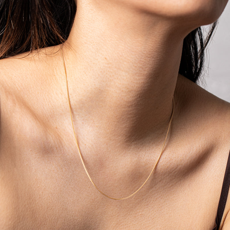18ct Yellow Gold 1mm Wheat Chain-Necklace-Walker & Hall