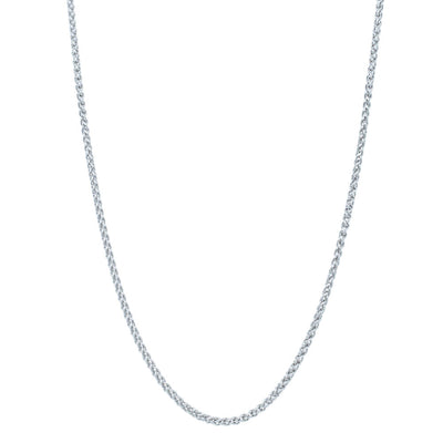 Platinum Wheat Chain Necklace-Necklace-Walker & Hall