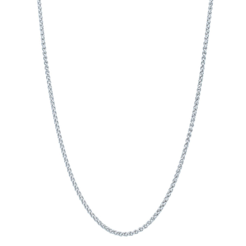 Platinum Wheat Chain Necklace-Necklace-Walker & Hall