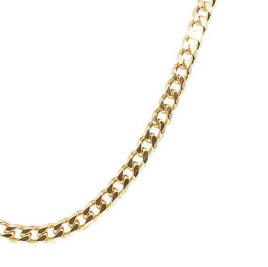 9ct Yellow Gold Concave Bevel Curb Chain-Necklace-Walker & Hall