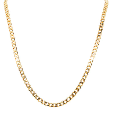 9ct Yellow Gold Concave Bevel Curb Chain-Necklace-Walker & Hall