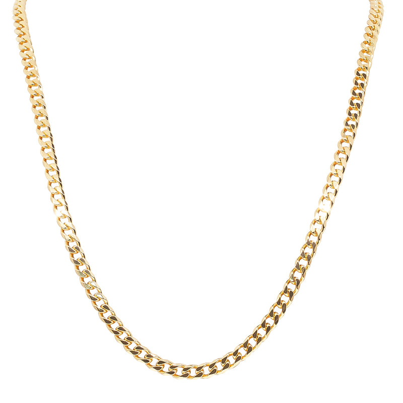 9ct Yellow Gold Concave Bevel Curb Chain-Necklace-Walker & Hall