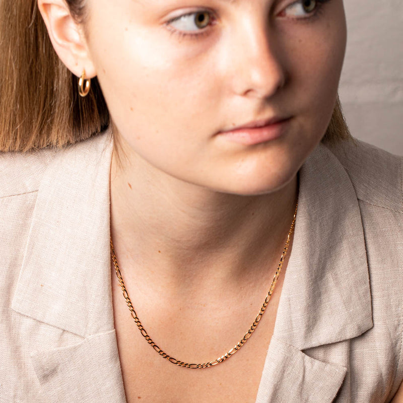 9ct Yellow Gold Figaro Chain-Necklace-Walker & Hall
