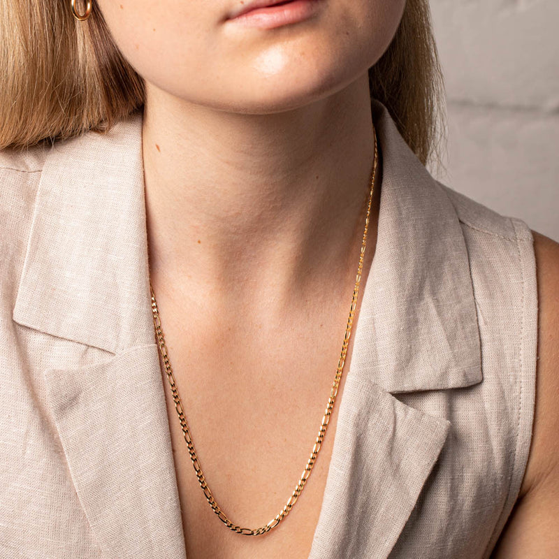 9ct Yellow Gold Figaro Chain-Necklace-Walker & Hall