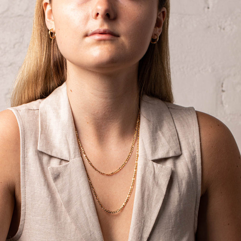 9ct Yellow Gold Figaro Chain-Necklace-Walker & Hall