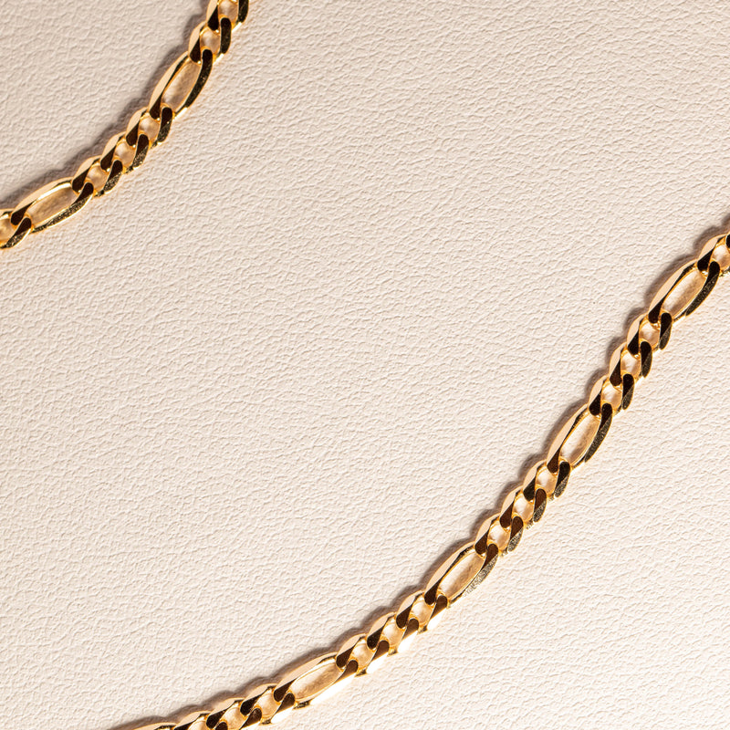 9ct Yellow Gold Figaro Chain-Necklace-Walker & Hall