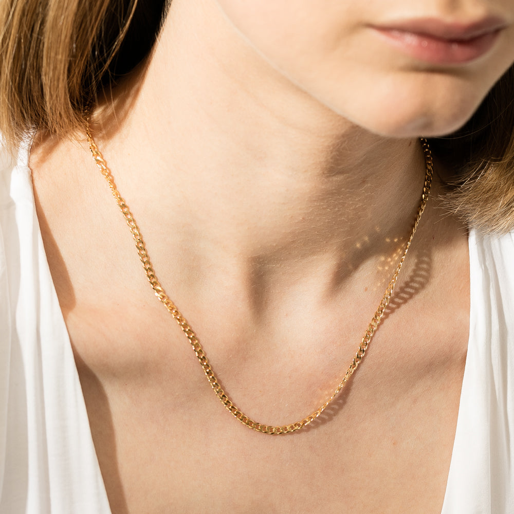 9ct Yellow Gold Curb Chain-Necklace-Walker & Hall