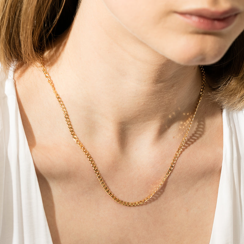 9ct Yellow Gold Curb Chain-Necklace-Walker & Hall