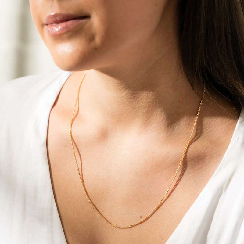 9ct Yellow Gold Curb Chain-Necklace-Walker & Hall