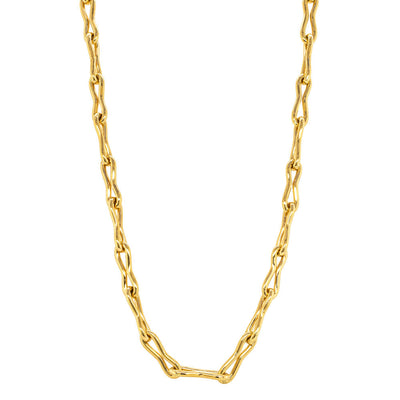 9ct Yellow Gold Pinched Link Necklace-Necklace-Walker & Hall