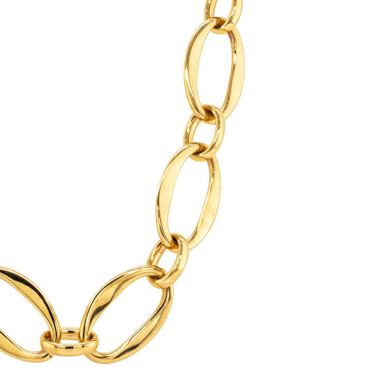 9ct Yellow Gold Modern Oval Link Necklace-Necklace-Walker & Hall