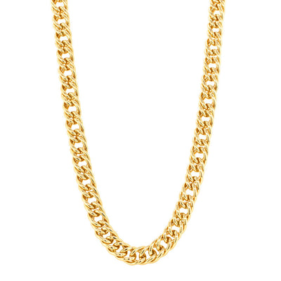 9ct Yellow Gold Double Curb Link Necklace-Necklace-Walker & Hall