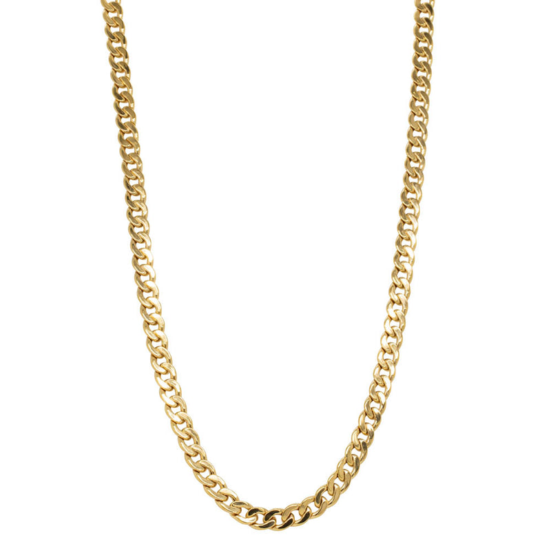 9ct Yellow Gold Hollow Curb Chain-Necklace-Walker & Hall