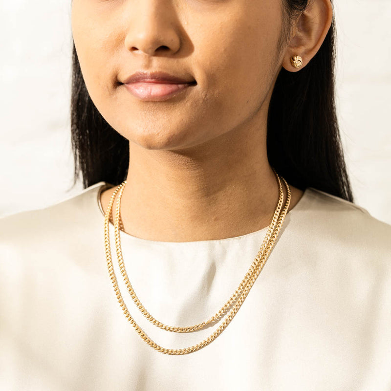 9ct Yellow Gold Hollow Curb Chain-Necklace-Walker & Hall