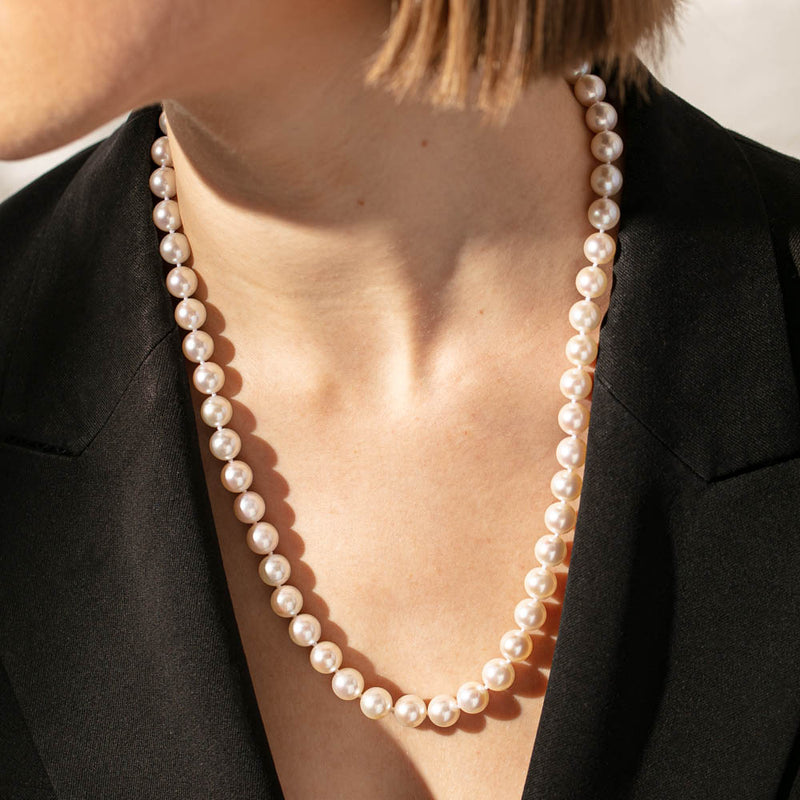 9ct Yellow Gold Akoya Pearl Strand-Necklace-Walker & Hall