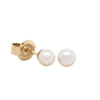 9ct Yellow Gold Akoya Pearl Studs - 4mm-Earrings-Walker & Hall