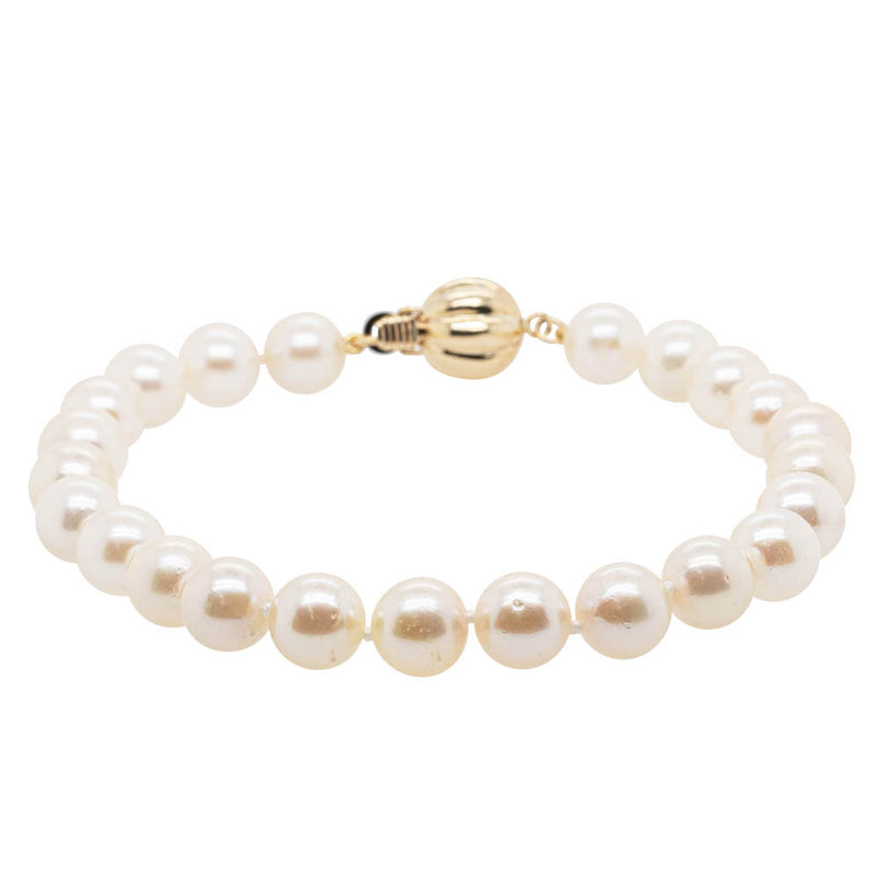 9ct Yellow Gold Akoya Pearl Bracelet-Bracelet-Walker & Hall