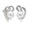 18ct White Gold South Sea Pearl & Diamond Studs-Earrings-Walker & Hall